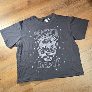 Grateful Dead Rhinestone Shirt Mens XL Gray Band Tee Rock Streetwear Graphic